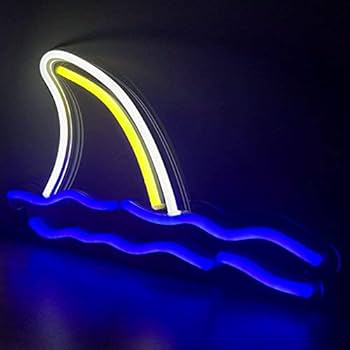 ネオンサイン　シャーク　ブルーオーシャン　LED ライト　アクアリウム Amazon | ネオンナイトライト、ネオンシャークサイン、サメLED